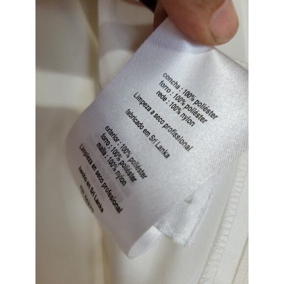 Davids Bridal All-over satin tea-length ball gown W/ wide spaghetti straps SZ 6 - Picture 5 of 6